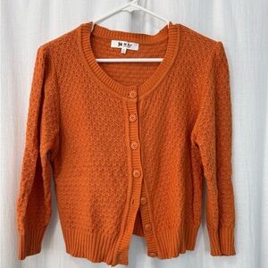 MAK Orange Cropped Cardigan